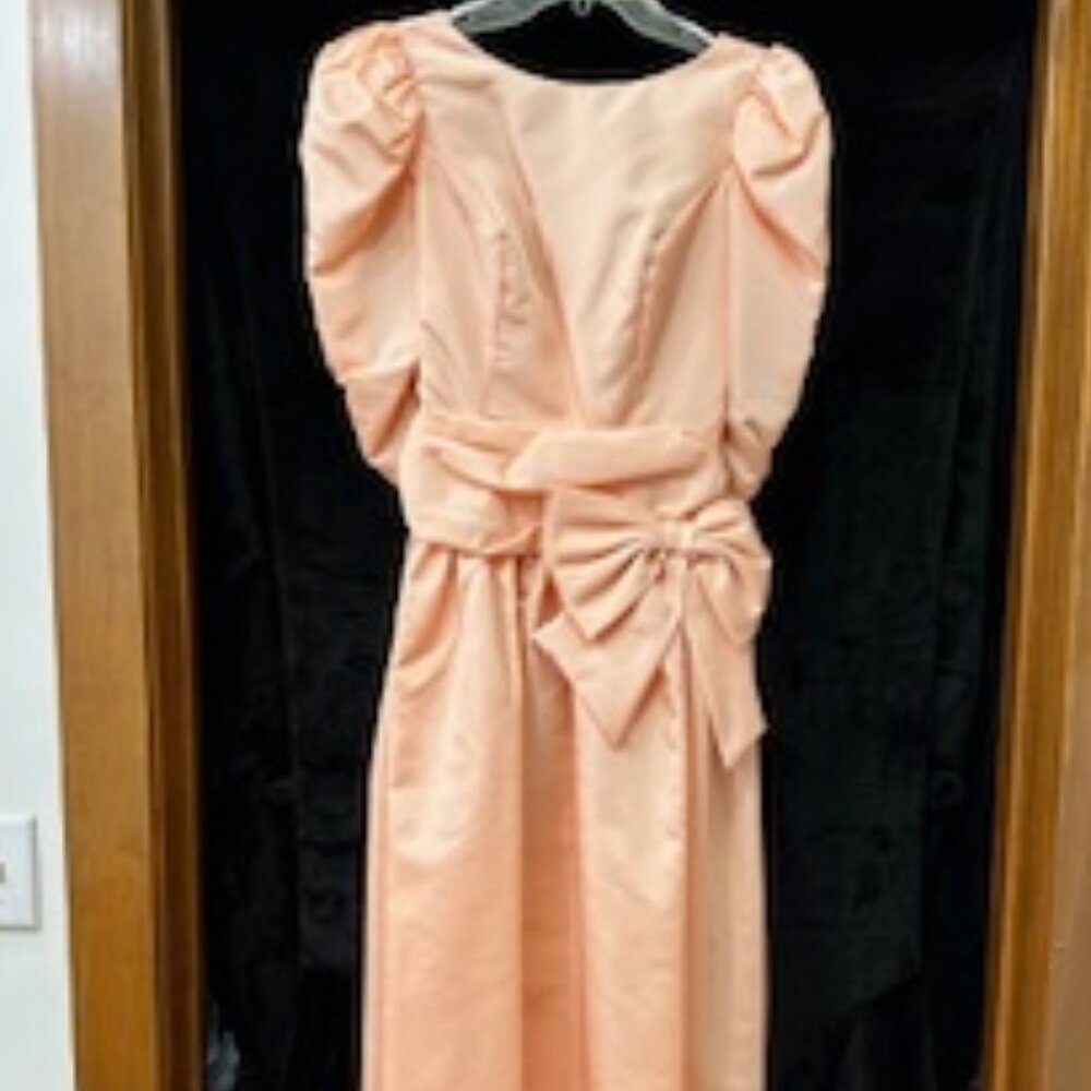 Peach Bridesmaid or Prom Dress with matching shoes
